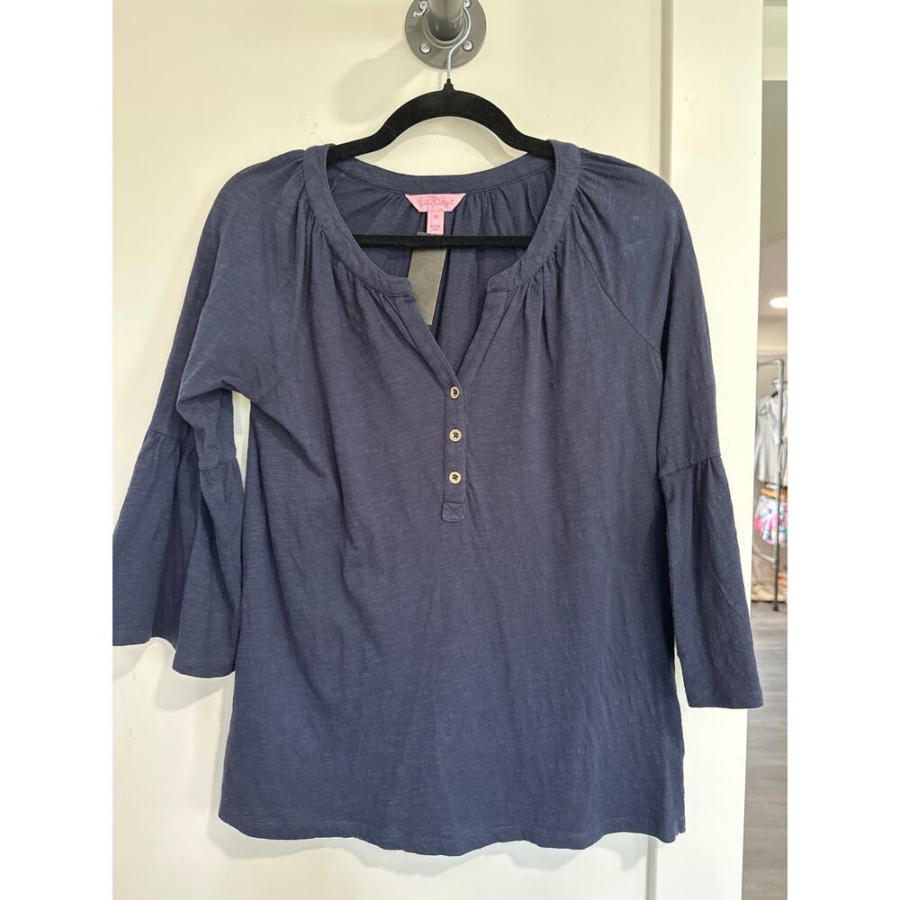 Lilly Pulitzer Bell Sleeve Cotton Top Size XS